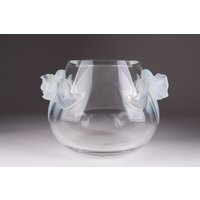 Vintage Lalique Orchidee Große Kristall Vase von EliteGiftsShop