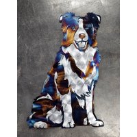 Border Collie Layered Metal Art | Handgefertigte Hunderasse Dekor Wandbehang Geschenk Für Liebhaber Einzigartiger Wohnakzent von EliteMetalworking