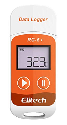 Elitech RC-5+ USB PDF Temperatur Datenlogger aufgerüstet von Kameraverschluss LCD Display Data Recorder 32000 Punkte Record Kapazität(100Packungen) von Elitech