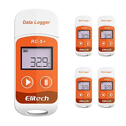 Elitech RC-5 + USB PDF temperature datalogger upgraded from camera shutter LCD display data recorder 32000 points record capacity(5Packungen)… von Elitech