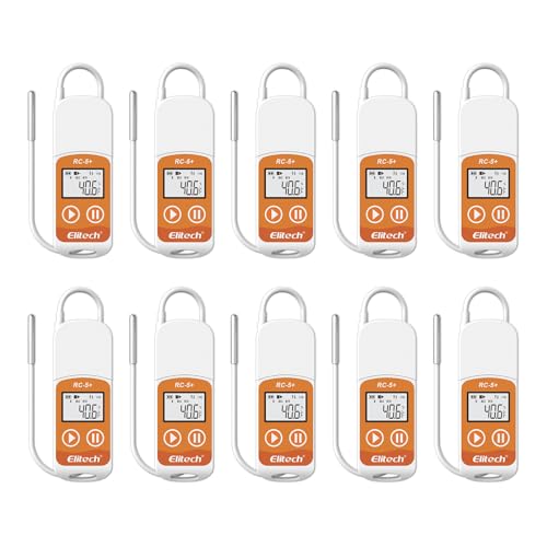 Elitech Temperatur-Datenlogger wiederverwendbar Recorder 32000 Punkte PDF USB hohe Genauigkeit RC-5+ TE 10Packs von Elitech