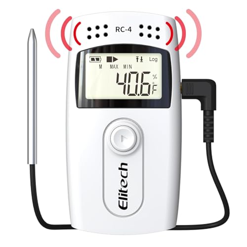 Elitech Temperature Data Logger LCD-Displays Daten Kapazität Externer Temperaturfühler RC-4 10 Packungen von Elitech