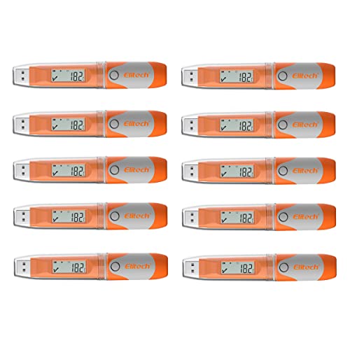 Elitech Temperatur Datenlogger Mini USB 32000 Temp Rekorder Interner Externer Sensor Im Labor, Treibhaus oder zu Hause RC-51 10Pack von Elitech