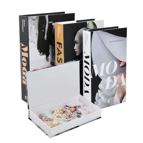 3 St SML 3 Größen Deko Bücher, Dekoratives Fake Bücher, Gefälschte Buch Boxen für Heimdekor, Modische Fake Buchbox Buch Dekoration, Deko Buch Attrappe als Box Deko, Faux Bücher Falsche Bücher von Elitecran
