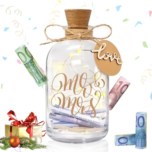 LED Flaschenlicht Hochzeit, Geldgeschenk Hochzeit Verpackung, Hochzeitsgeschenke für Brautpaar & Frisch Verliebte, Leuchtflasche mit Spruch, Spardose Personalisiert, Geschenkidee LED Flaschenlicht Hochzeit, Geldgeschenk Hochzeit Verpackung, Hochzeitsgeschenke für Brautpaar & Frisch Verliebte, Leuchtflasche mit Spruch, Spardose Personalisiert, Geschenkidee von Elitecran