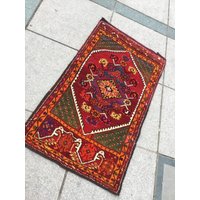 Kleine Größe Vintage Bereich Kostenloser Versand Oushak Teppich Boho Gebetsteppich Küche Haustür von Eliterug