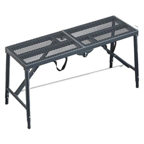 Elitix Arbeitsplattform 4 5 6 Ft Klappgerüstleiter Hebebühne, Anti-Rutsch-Gerüste für Bauarbeiten Im Haushalt Auf Unebenem Boden, Mobile Baubühne Verstellbar(Gray,180x40cm(70 7/8" x15 3/4")) von Elitix