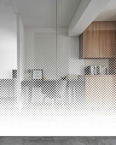 Elitix Fensterfolie Blickdicht Fensterfolienaufkleber für Büros mit Teilweisem Sichtschutz, Einweg-Sichtschutzfolie mit Farbverlauf für Gewerbliche Zwecke, Dekorative(A,WxH 300x150cm/118x59in) von Elitix