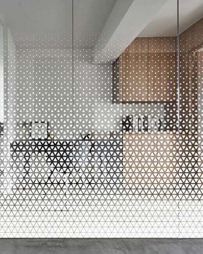 Elitix Fensterfolie Blickdicht Fensterfolienaufkleber für Büros mit Teilweisem Sichtschutz, Einweg-Sichtschutzfolie mit Farbverlauf für Gewerbliche Zwecke, Dekorative(E,WxH 183x100cm/72x39in) von Elitix