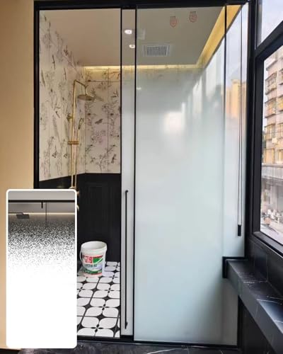 Elitix Fensterfolie Blickdicht Sichtschutzfolie für Badezimmer mit Farbverlauf, Einwegfolie, Verdunkelnde Fensterfolien mit Halbhohem Sichtschutz, 1,2 m Dekoratives Kontaktpapier(W-51cm(20in)) von Elitix