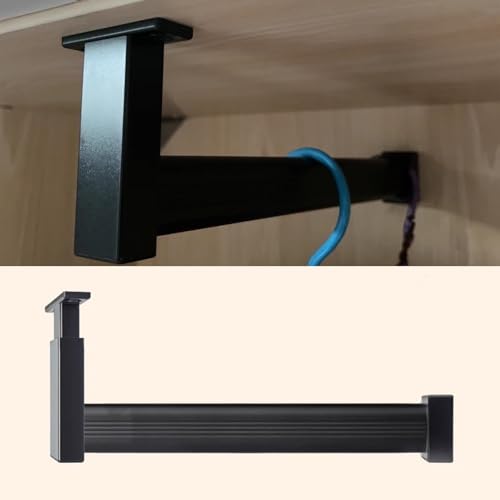 Elitix Kleiderstange Schrank Schrankhalterung In L-Form, Kleiderstange zum Aufhängen In den Kleiderschrank Bohren, Kleiderständer für Die Wand Im Einzelhandel Kleiderbügelstange(Black,75cm(29 1/2")) von Elitix