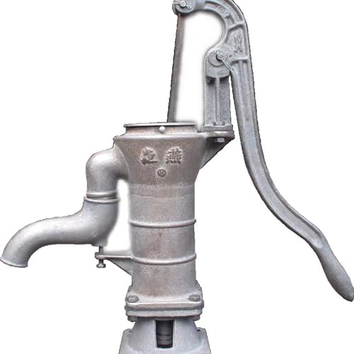 Elitix Schwengelpumpe Schüttelwasserpumpe zum Umpumpen von Grundwasser, Hochleistungs-Springbrunnenpumpe für Bauernbrunnen, Trinkwasser-Handpumpe mit Ergonomischem Griff(Silver) von Elitix