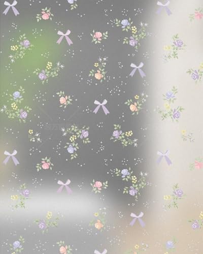 Fensterfolie Blickdicht Halbsichtschutzfolie mit Farbmuster, Milchglasfolie für Küchenschränke, Einfach Anzubringen, UV-blockierende Tönungsfolienaufkleber für Zuhause(Style-a,150x120cm/59x47in) von Elitix