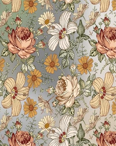 Fensterfolie Blickdicht Halbsichtschutzfolie mit Farbmuster, Milchglasfolie für Küchenschränke, Einfach Anzubringen, UV-blockierende Tönungsfolienaufkleber für Zuhause(Style-d,150x50cm/59x19in) von Elitix