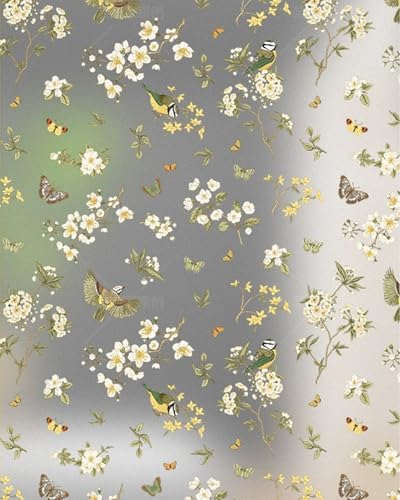 Fensterfolie Blickdicht Halbsichtschutzfolie mit Farbmuster, Milchglasfolie für Küchenschränke, Einfach Anzubringen, UV-blockierende Tönungsfolienaufkleber für Zuhause(Style-f,100x70cm/39x27in) von Elitix