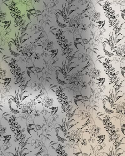 Fensterfolie Blickdicht Halbsichtschutzfolie mit Farbmuster, Milchglasfolie für Küchenschränke, Einfach Anzubringen, UV-blockierende Tönungsfolienaufkleber für Zuhause(Style-h,100x90cm/39x35in) von Elitix