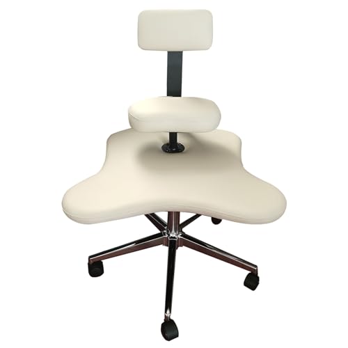 Kniestuhl Verstellbarer Meditationsstuhl für Erwachsene mit Gekreuzten Beinen und Lordosenstütze, Ergonomischer Kniender Stuhl-Gaming-Büroschreibtisch, Stuhlhocker für Yoga-Übungen ( Color : White ) von Elitix
