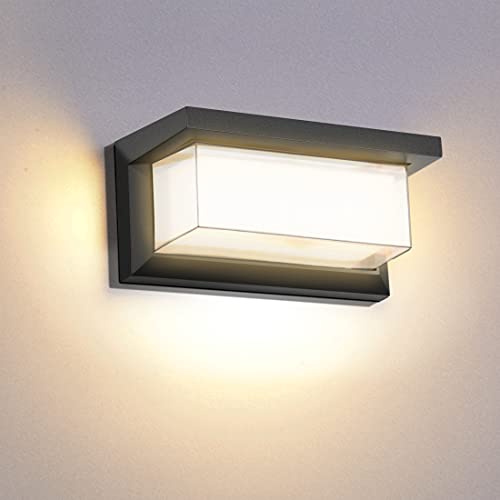 Elitlife 18W Außenwandleuchten Aussenleuchte Wand LED Wandleuchte Außen Wandlampe Wasserdicht IP65 Innen Wandleuchte Wandbeleuchtung für Flur Weg Veranda Schlafzimmer, Warmweiß von Elitlife