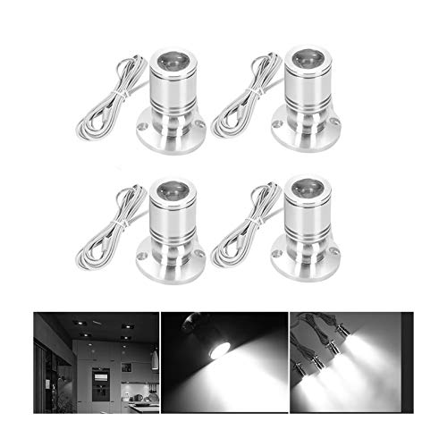 Elitlife 4 Set Mini LED Einbaustrahler Minispot Einbauleuchte LED Schrankleuchte Aluminium Kaltweiß mit Transformer Silber Kleiderschrank(Silber Kaltweiß) von Elitlife