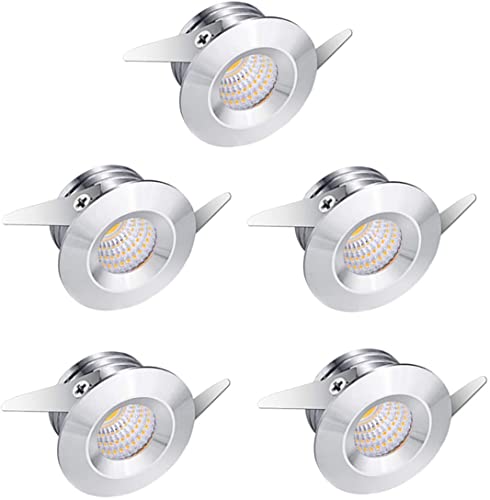 Elitlife 5er Mini Klein Einbaustrahler Minispot Einbauleuchte LED Aluminium 3W Warmweiß mit Transformer Aluminium LED von Elitlife