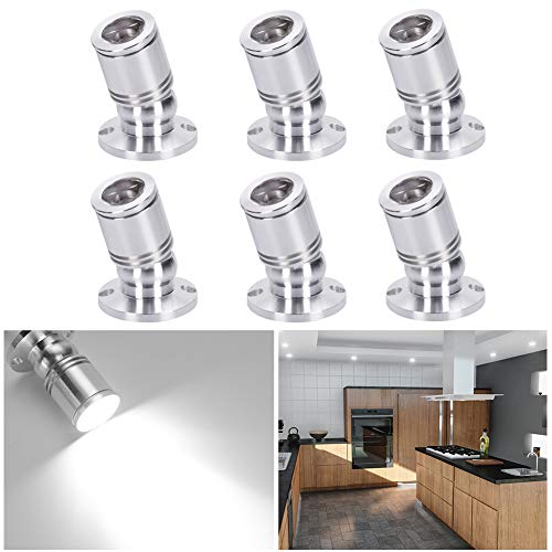 Elitlife 6 Set Mini LED Einbaustrahler Minispot Einbauleuchte LED Schrankleuchte Aluminium Kaltweiß mit Transformer Silber Kleiderschrank(Silber Kaltweiß) von Elitlife