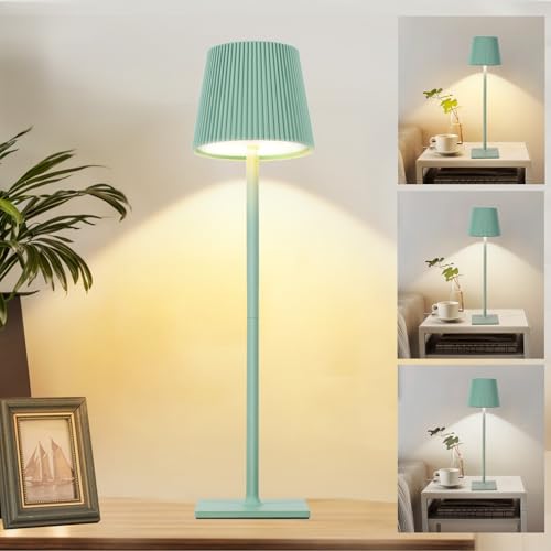 Elitlife 6000mAh Tischlampe - Dimmbare Nachttischlampe mit Akku - Tischlampe Kabellos Grün - Led Tischleuchte - Wiederaufladbar Warmweiß(2700k-6500k) - IP54 Touch Tischlampe, Für Drinnen und Outdoor von Elitlife