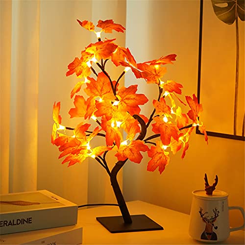 Elitlife LED Ahornblatt Baum Licht, USB Ahorn-Blätter Baumlicht Warmweiß,40cm 24 LEDs Dekoration Blätter Lichterketten,Perfekt für Erntedankfest, Ostern,Weihnacht von Elitlife