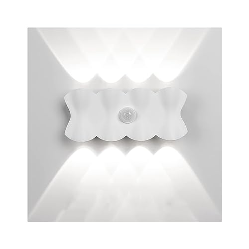 Elitlife Wandleuchte mit Bewegungsmelder,8W LED Wandleuchte IP65 Wasserdichte Außenwandleuchten Innen/Aussen Modern Up Down Aussenleuchte Wandlampe Aluminium Wandleuchte(Weiß,Kaltesweiß) von Elitlife