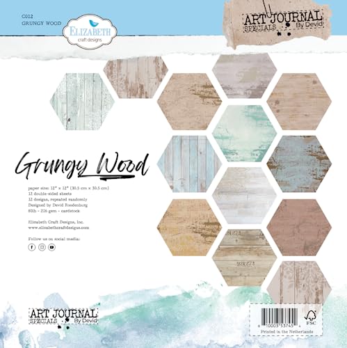 Elizabeth Craft Designs, Grungy Wood 12x12 Inch Patterned Cardstock Paper von Elizabeth Craft Designs