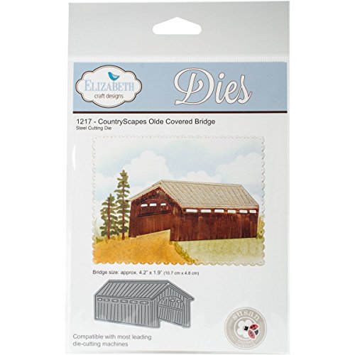 Elizabeth Craft Designs CountryScapes Old Covered Bridge Stanzform, Metall, grau, 20.7 x 13.2 x 0.2 cm von Elizabeth Craft Designs