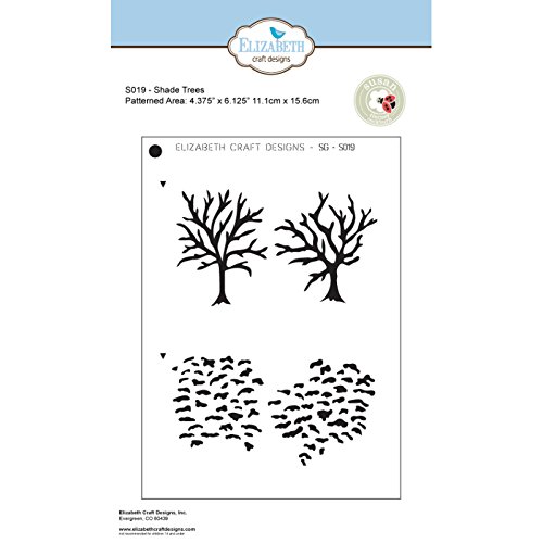 Elizabeth Craft Designs Schatten Bäume Schablone, Kunststoff, 18,5 x 13,8 x 0,1 cm von Elizabeth Craft Designs