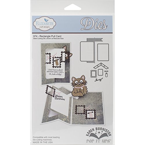 Elizabeth Craft Designs Stahl Pop It Up Metall stirbt, Rechteck Pull Karte von Elizabeth Craft Designs