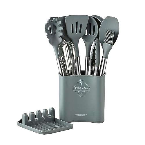 Küchenhelfer Set Silikon Spülmaschinenfest 13 Stück Silikon Küchenutensilien Kochlöffel Set Mit Edelstahlgriff Antihaft Hitzebeständiger Kochutensilien Kochbesteck Set,13pcs,Grey Küchenhelfer Set Silikon Spülmaschinenfest 13 Stück Silikon Küchenutensilien Kochlöffel Set Mit Edelstahlgriff Antihaft Hitzebeständiger Kochutensilien Kochbesteck Set,13pcs,Grey von Eljeczt