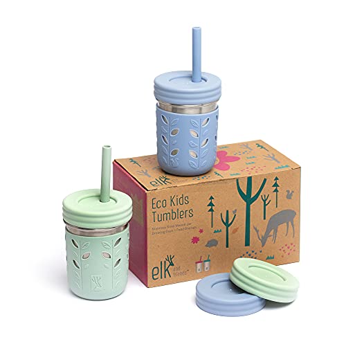 Elk and Friends Edelstahlbecher | Einmachglas 284 ml | Kinder- und Kleinkindbecher mit Silikonhüllen & Silikon-Trinkhalmen mit Stopper | Schnabelbecher, auslaufsichere Becher für Kinder Elk and Friends Edelstahlbecher | Einmachglas 284 ml | Kinder- und Kleinkindbecher mit Silikonhüllen & Silikon-Trinkhalmen mit Stopper | Schnabelbecher, auslaufsichere Becher für Kinder von Elk and Friends