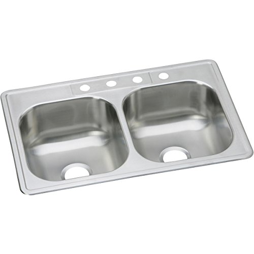 Elkay DSE233223 Dayton Equal Double Bowl Top Mount Stainless Steel Sink, Satin, 3 Hole von Elkay