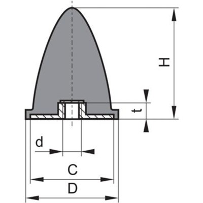 Gummi-Anschlagpuffer GP EP M16, 95 x 83mm von Elko