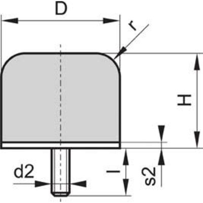 Kran-Gummi-Metall-Puffer GP-1G, M16, ø125 x 100mm von Elko