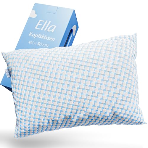 Ella Nackenstützkissen 40x80 – Ergonomisches Kopfkissen mit Verstellbarer Füllung – Orthopädisches Kissen für Nackenschmerzen - Seitenschläfer, Rückenschläfer, Bauchschläfer mit waschbarem Bezug von Ella