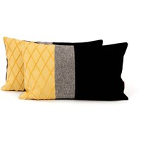 Color Block Kissen | Gelbes Und Schwarzes Akzentkissen Moderne Handgefertigte Dekoration Von Ellaosix von EllaOsix