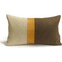 Lendenkissen Aus Wolle Mit Akzentstreifen Leder 30 X 50 cm | 30X50 von EllaOsix