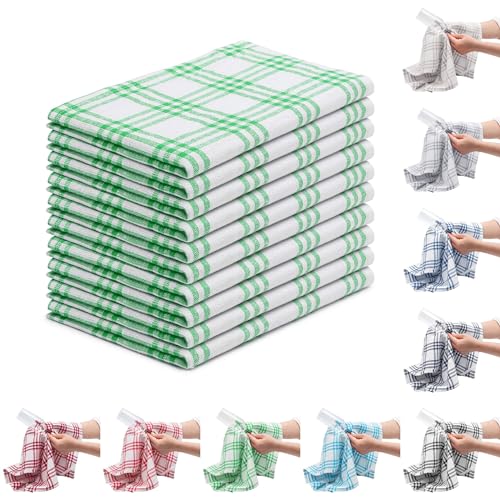 EllaTex 10er Pack Geschirrtücher Küchentücher Trockentücher Grubentücher 100% Baumwolle, Farbe: Apfelgrün EllaTex 10er Pack Geschirrtücher Küchentücher Trockentücher Grubentücher 100% Baumwolle, Farbe: Apfelgrün von EllaTex