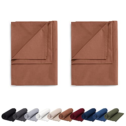 EllaTex Doppelpack Renforce Bettlaken Haustuch aus 100% Baumwolle ohne Gummizug, Farbe: Bronze, Größe: 2er Pack 140 x 200 cm von EllaTex