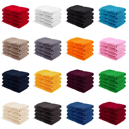 EllaTex Handtuch-Set aus Serie Paris 0040001 100% Baumwolle 500 Gramm/m², Farbe:Aquamarin, Größe:4er Pack Waschlappen (15x21 cm) von EllaTex