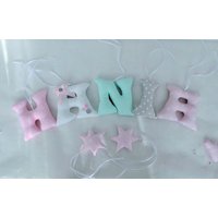 Genähte Buchstaben Mit Dem Namen Ihres Kindes, Stoffbuchstaben, Kind Geburt Name Buchstaben, Kinderzimmerdeko, Baby Geschenk, Geburt, Taufe von Ellarien