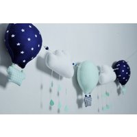 Heißluftballons Girlande, Kinderzimmer Wanddeko, Und Wolken Dekore, Stoffdeko von Ellarien