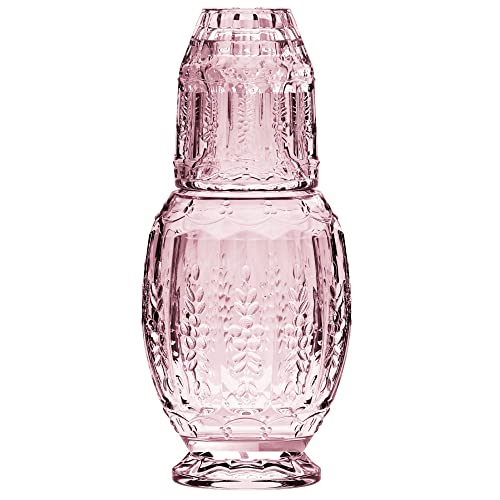 Elle Décor 310123PK Vintage Nachttisch Wasserkaraffe mit Becher - eleganter Krug und passendem Trinkglas dient auch als Deckel für Gästezimmer, Büro - ein Geschenk, rosa Elle Décor 310123PK Vintage Nachttisch Wasserkaraffe mit Becher - eleganter Krug und passendem Trinkglas dient auch als Deckel für Gästezimmer, Büro - ein Geschenk, rosa von Elle Decor