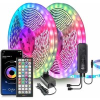 LED-Streifen, 20 m ultralanger LED-Lichtstreifen 5050 RGB-LED, gesteuert über APP-Fernbedienung, Synchronisierung mit Musikrhythmus, LED-Streifen für von Elle