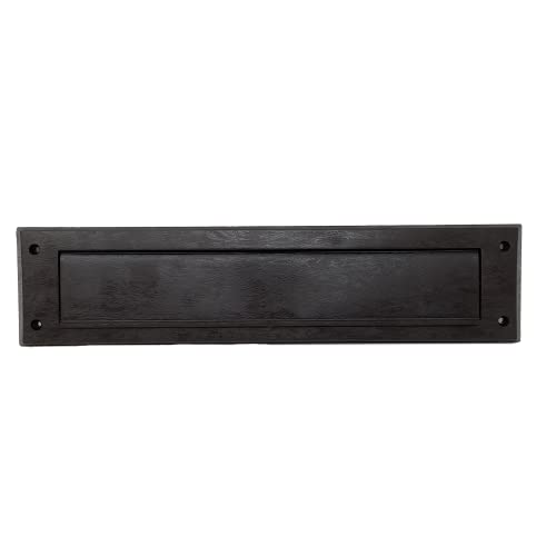 Ellen Zugluftdichtung für Briefschlitze, braun, 82 mm hoch, 340 mm breit, 12 mm Ausladung (mit Klappe) von Ellen