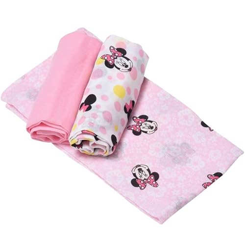 Ellepi Musselin, Disney, Minnie, Micky Maus, für Neugeborene, weiche Bio-Baumwolle, für Kinder, Handtücher, Wickelunterlage, Stilltuch, 70 x 70 cm, Geschenkbox (Minnie) von Ellepi