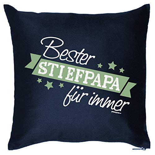 Stiefpapa Kissen: Bester STIEFPAPA für immer, Blau, ein liebevolles Mitbringsel für den neuen Mann von Mama von EllerDesign